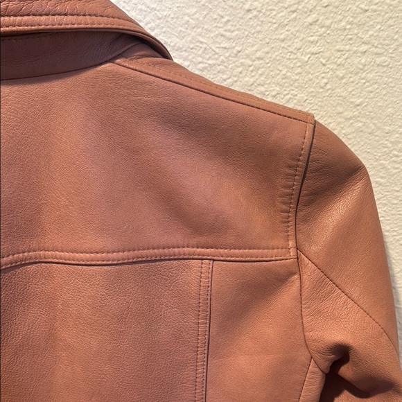 All Saints Leather Jacket / Dalby Biker Leather Jacket Pink Leather Jacket - Picture 4 of 11